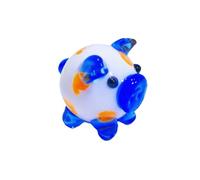 Uqezagpa Handmade Colorful Glass Piggy Figurine Miniature Animal Statue Ornament for Home Decors and Office Desk