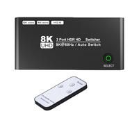 Uqezagpa HDTV Switcher 3 Port 8K@60Hz HDTV Splitter Switcher With Remote 3 Port Selector Box For Projectors Video Conference Device