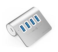 Uqezagpa Highly Speed 4Port USB 3.2 Hubs USB Splitter with 10Gbps Data Transfer, 5V3A Type C Power Adapter for Laptop
