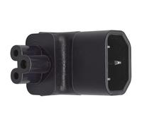 Uqezagpa IEC320 C14 To 5 Power Adapter Right Angles Male to Female Power Connector, PVC Metal Connectors