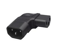 Uqezagpa IEC320 C14 to C13 Left Bending Power Plug Blossom Male to C13 Female Side Bending Conversion Plug