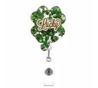 Uqezagpa Irish Festival Badge Holder with Metal Clip Badge Reels Clip Nurse Doctor Badge Card Holder