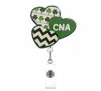Uqezagpa Irish Festival Badge Holder with Metal Clip Badge Reels Clip Nurse Doctor Badge Card Holder