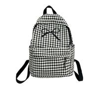 Uqezagpa Japanese Checkered Pattern Cute Bowknot Backpack Large Capacity Student School Bag Book Bag for Women Teen Girls Womens Backpack