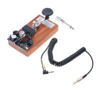Uqezagpa K8 Morse Code Training With Sound Light & Wood Base | 3.5mm Cable Manual Keyer For Shortwave Practice Board Lightweight Radio Communication Training Tool