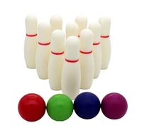 Uqezagpa Kid Bowling Set With 10 Bowling Pin & 4 Ball Indoor Outdoor Toy Children For Boy Girls Educational Learnings Toy
