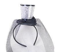 Uqezagpa Kids Vintage Fascinator Top Hat Exquisite Glitter For Tea Party Children Costume Pillbox Hat Headwear For Halloween Top Hats