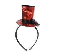 Uqezagpa Kids Vintage Fascinator Top Hat Exquisite Glitter For Tea Party Children Costume Pillbox Hat Headwear For Halloween Top Hats
