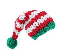 Uqezagpa Knitted Plush Striped Santa Hats For Christmas Party All Age Festival Santa Caps Family Gathering Headwear For Parent Kids Unique Winter Caps