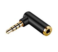 Uqezagpa L Shaped 3.5mm Male to Female Sound Adapter 4 Section Connector Head for Gaming Headsets & Mobile