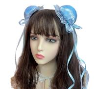 Uqezagpa Lace Bowknot Hair Bun Hairclip for Cosplay Party Costume Side Clip Halloween Headwear Role Play Maid