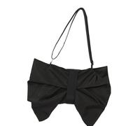 Uqezagpa Large Capacity Crinkle Bows Design Crossbody Bag Adjustable Strap Nylon Purse Shoulder Bags For Women Daily Commute Crinkled Nylon Crossbody Bag