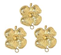 Uqezagpa Large Flower Charm Sturdy Stainless Steel Pendant Stylish Outfits Portable For Fashionable Women Gold Plated 3 Pieces Elegant Designs
