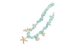 Uqezagpa Layered Sea Star Necklace with Crystal & Pearls, Lightweight Adjustable Chain for Everyday or Evening Wear Unique Layering Neckchain for Women