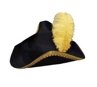 Uqezagpa Lightweight Pirate Hat Colonial Tricorn Hat With Decors Carnivals Pirate Cosplay Party For Adult Colonial Tricorn Boy Tricorner Adult