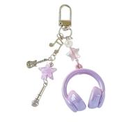 Uqezagpa Lightweight Resin Music Note Keychain Headset Pendant Phone Strap For Backpacks Keys Phones And Travel Essential Trendy Keychain For Gifts