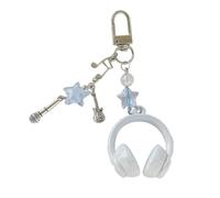 Uqezagpa Lightweight Resin Music Note Keychain Headset Pendant Phone Strap For Backpacks Keys Phones And Travel Essential Trendy Keychain For Gifts