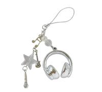 Uqezagpa Lightweight Resin Music Note Keychain Headset Pendant Phone Strap For Backpacks Keys Phones And Travel Essential Trendy Keychain For Gifts