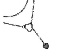Uqezagpa Long Necklace For Women With Heart Drops Versatile Necklace With Heart Accent Unique Clavicle Chain Adornment Lariat