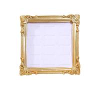 Uqezagpa Luxurious Resin Jewelry Display Stand Golden Photo Frame Earring Tray Compact Home Boutique Decors Gold Resin Jewelry Display for Earrings