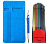 Uqezagpa Mechanical Pencil and 2.0MM Thick Colored Refills Set with Pen Bag for Student Artist Sketching Woodworking Art