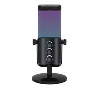 Uqezagpa Metal Desktop Condenser Microphone Customizable Led Lights for Content Creators Live Streaming Voice Mic Plug and Play Microphone