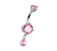 Uqezagpa Modern Belly Piercing Jewelry Ergonomic Body Jewelry Multiple Color Option Stainless Steel Texture for Day Night Wear Resistant Navel Rings