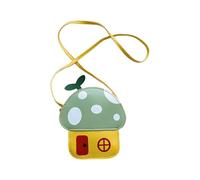 Uqezagpa Modern Mushroom Designs Kids Messengers Bag Lightweight PU Leather Shoulder Bag Satchlel With Adjustable Strap Toddler