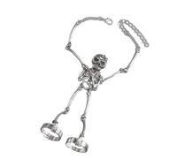 Uqezagpa Modern Skeleton Wrist Chain Alloy Craftsmanship Multifuntional Accessory Suitable for Cosplay Event Trendy Looks Alloy Skeleton for Men Women