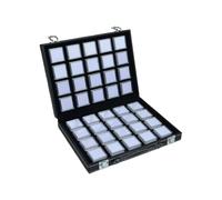 Uqezagpa Modern White Acrylic Compartment Trays with Small Square Boxes Gemstones Display Box with Clear Window Transparency Storage Box