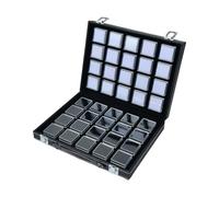 Uqezagpa Modern White Acrylic Compartment Trays with Small Square Boxes Gemstones Display Box with Clear Window Transparency Storage Box