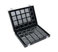 Uqezagpa Modern White Acrylic Compartment Trays with Small Square Boxes Gemstones Display Box with Clear Window Transparency Storage Box