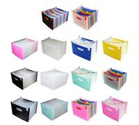 Uqezagpa Multi-Layer Document Standing Accordions File Folder 13 Pockets/24 Pockets Waterproof Desktop Expanding File