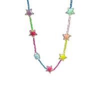 Uqezagpa Multicolor Star Charm Necklace/Wrist Chain Stylish Layering Beaded Chain Jewelry Birthday Her Glossy Beaded Star Jewelry