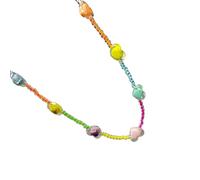 Uqezagpa Multicolor Star Charm Necklace/Wrist Chain Stylish Layering Beaded Chain Jewelry Birthday Her Glossy Beaded Star Jewelry