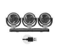 Uqezagpa Multifunctional Three Headed Fan For Vehicles And Homes With 360 Degree Rotation Efficient Air Circulation In Any Space Office Desk Fan