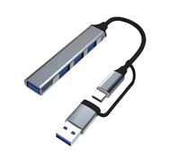 Uqezagpa Multiple Port Aluminum USB C Hub Splitter With USB High Speeded Transfer Compact Size Fit For Charging Data Syncing