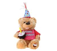 Uqezagpa Musical Stuffed Bear Singing Plush Toy Figurine Soothe Valentines Day Birthday Mothers Day Girlfriend Stuffed Animal Plush Musical Electronic Bear Toy Soft Plushies For Babies