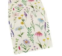 Uqezagpa Natural Florals Pattern Table Runner Sturdy Easy Cleaning Home Dining Accessory Rustics Home Decoration Tablecloth