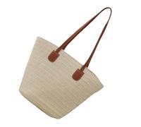 Uqezagpa Natural Straw Bag Large Capaci Shoulder Travel Handbag for Beach Trips and Shopping Outdoor Activity City Shopping
