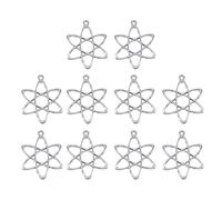 Uqezagpa Pack Of 10 Physics Chemistry Atoms Structure Pendants Jewelry Findings for Science Enthusiasts and Educational