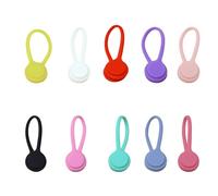 Uqezagpa Pack Of 10 Silicone Cable Organizers Magnetic Clip for Earphones Charging Cord Solid Color for Home Office Travel