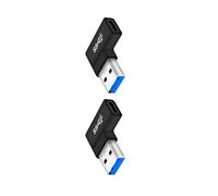 Uqezagpa Pack Of 2 USB C to USB3.0 Adapter Right Angled 90 Degree Type C Plug for Smartphones Laptops and More