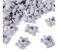 Uqezagpa Pack Of 20 Lovely Resin Koala Pendants For Jewelry And Accessories For Bracelets Earrings And Chains Cute Koala Keyrings