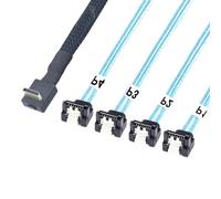 Uqezagpa PCIe SFF 8611 4i To 4pcs 7P Data Cable 90 Degree Down Angled For EGPU And Solid Disk 50/100cm OCuLink Cable