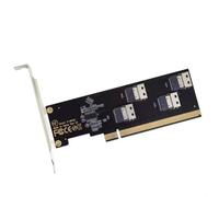 Uqezagpa PCIe X16 To 2/4 Port NVMe Expansion Card PCIE SFF8654 4i 8i Graphics Card Adapter Development Board For Desktop Computer