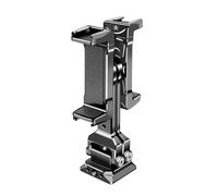 Uqezagpa Phone Tripod Mount Adapter 360 Degree Rotatable Double Cellphone Clip Aluminum Clamp Holder With Base Cold Shoe