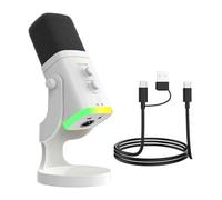 Uqezagpa Plug Play USB Microphone with Expert Connection and Color Effects Great for Gamers Broadcasters and Content Makers Noise Canceling USB Mic