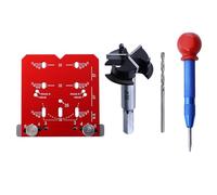 Uqezagpa Portable 35mm Red Hinge Positioning Gauge Adjustable Margin Cabinet Door Template Tool for Precise Hinge
