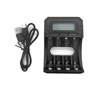Uqezagpa Portable 4-Bay Battery Charging Slot for AA 3A 1.5V Batteries with LCD Display, USB Type C Connection Battery
